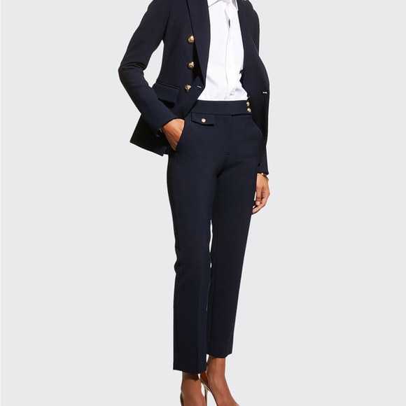 Veronica Beard Pants - Veronica Beard Reno Navy Straight Cropped Pants